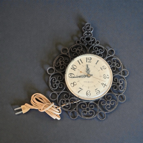 Vintage Other - Vintage General Electric Black Filigree Wall Clock